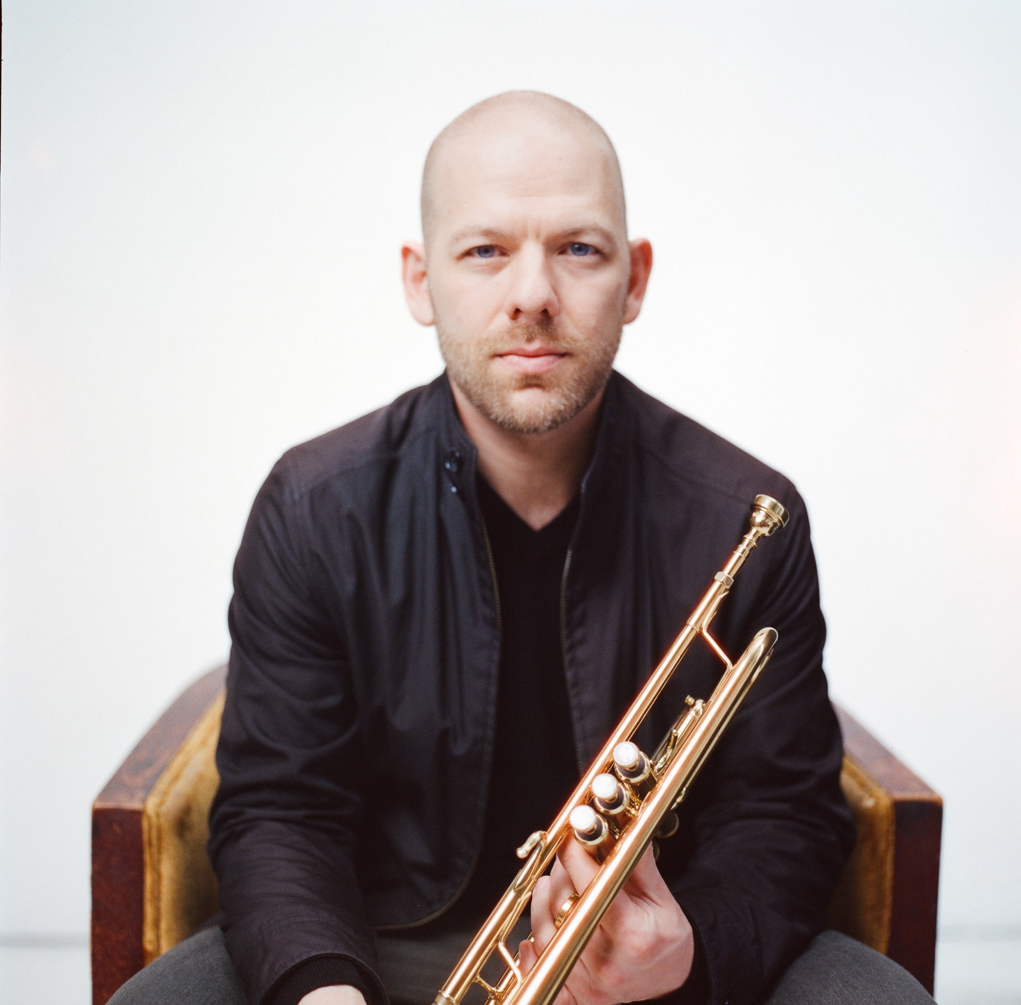 Caleb Hudson with trumpet